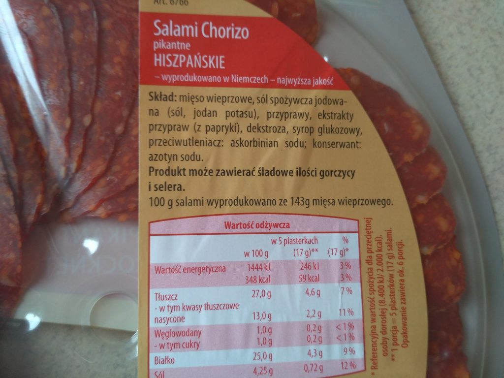 skład salami hiszpańskiego z aldi
