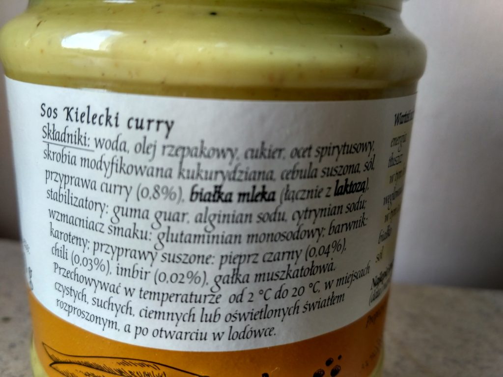 skład sos kielecki curry