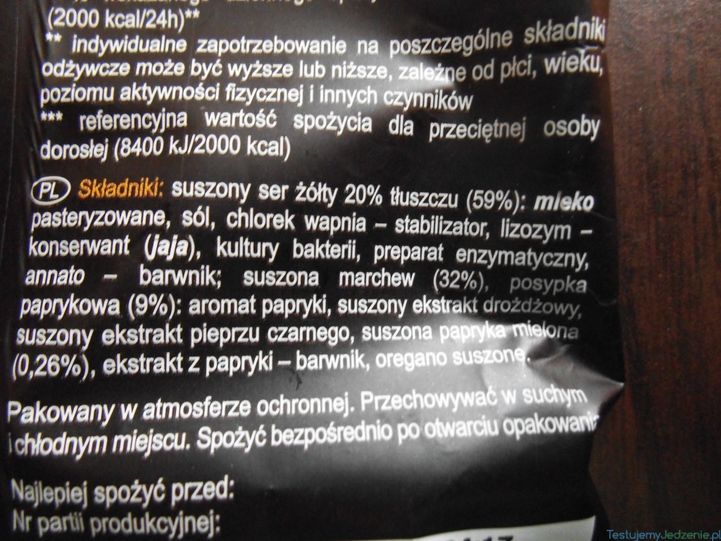 skład chipsów crispy