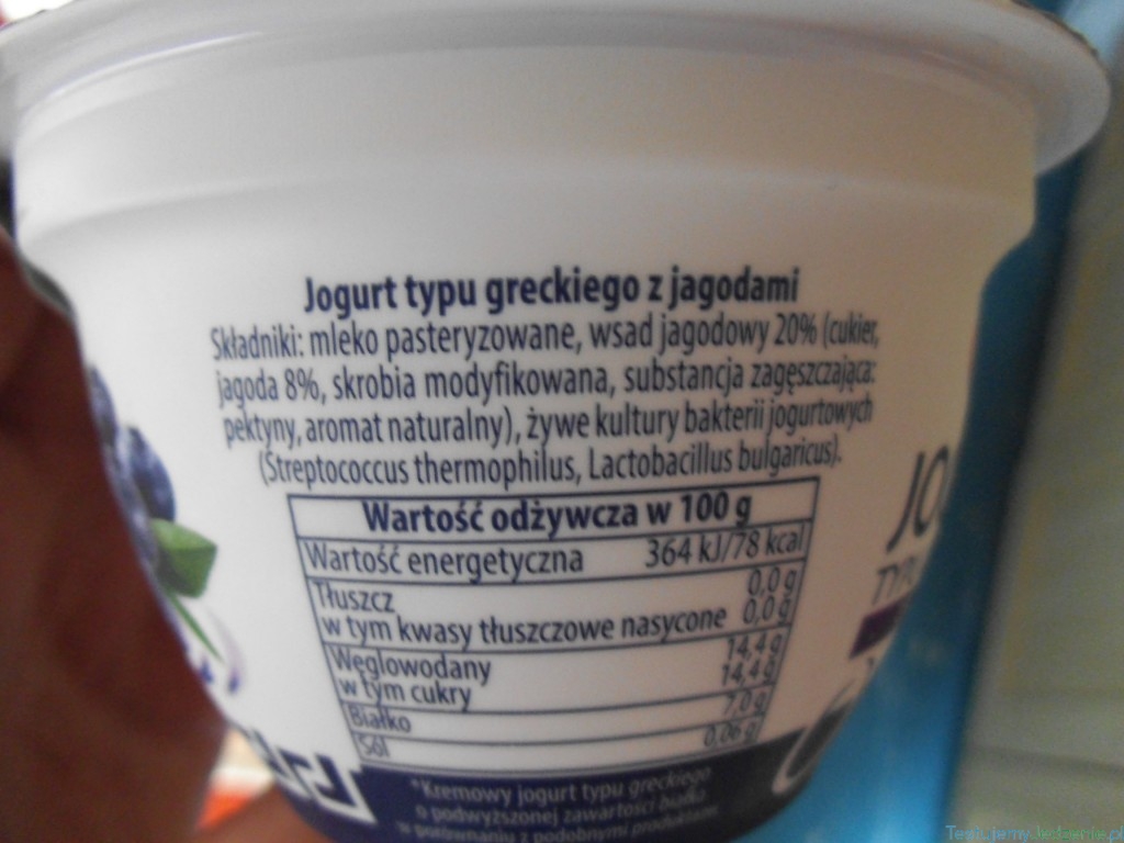 owocowy jogurt grecki piątnica skład i kcal