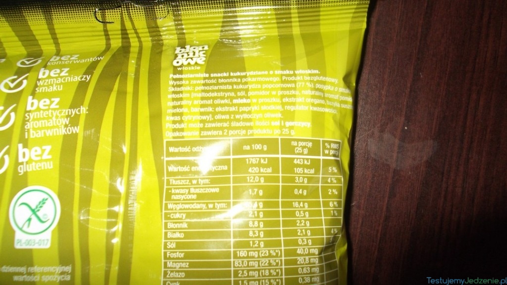 sonko błonnikowe kcal