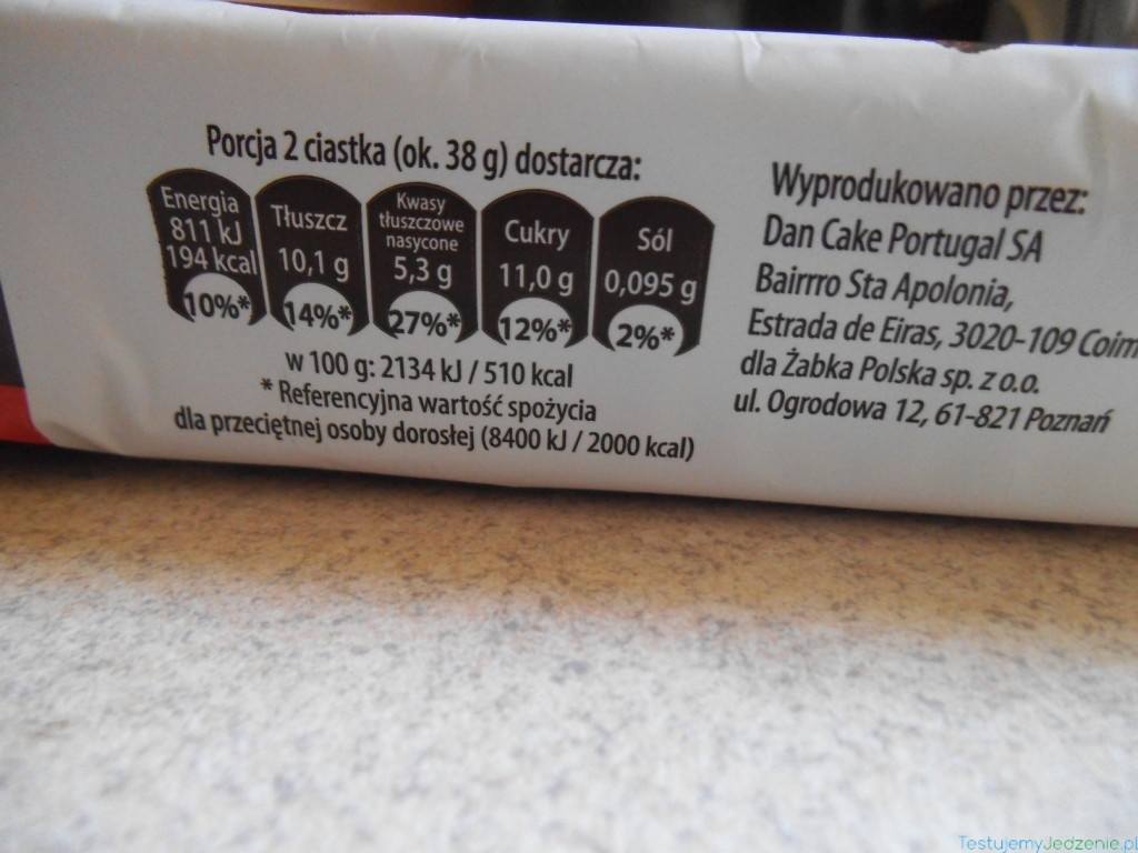ciateczka czekoladowe capriste kcal