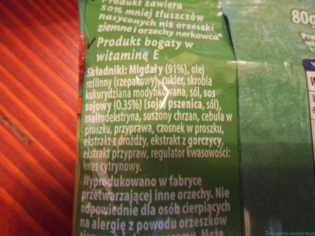 migdały wasabi blue diamond skład