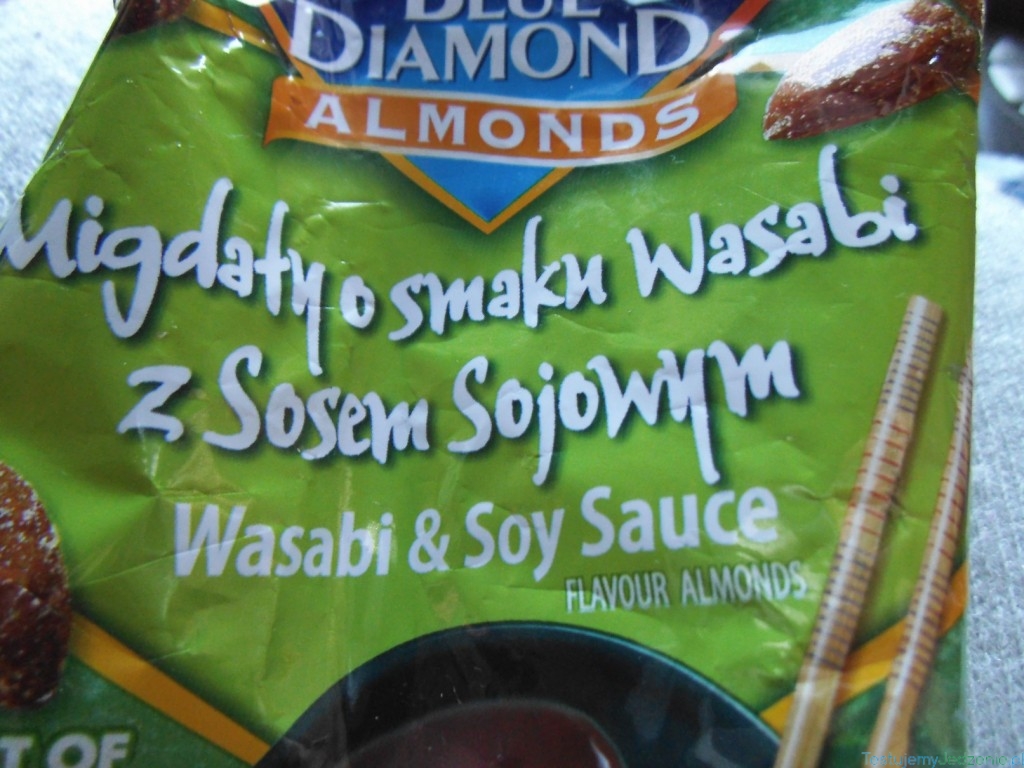 migdały o smaku wasabi i sosu sojowego