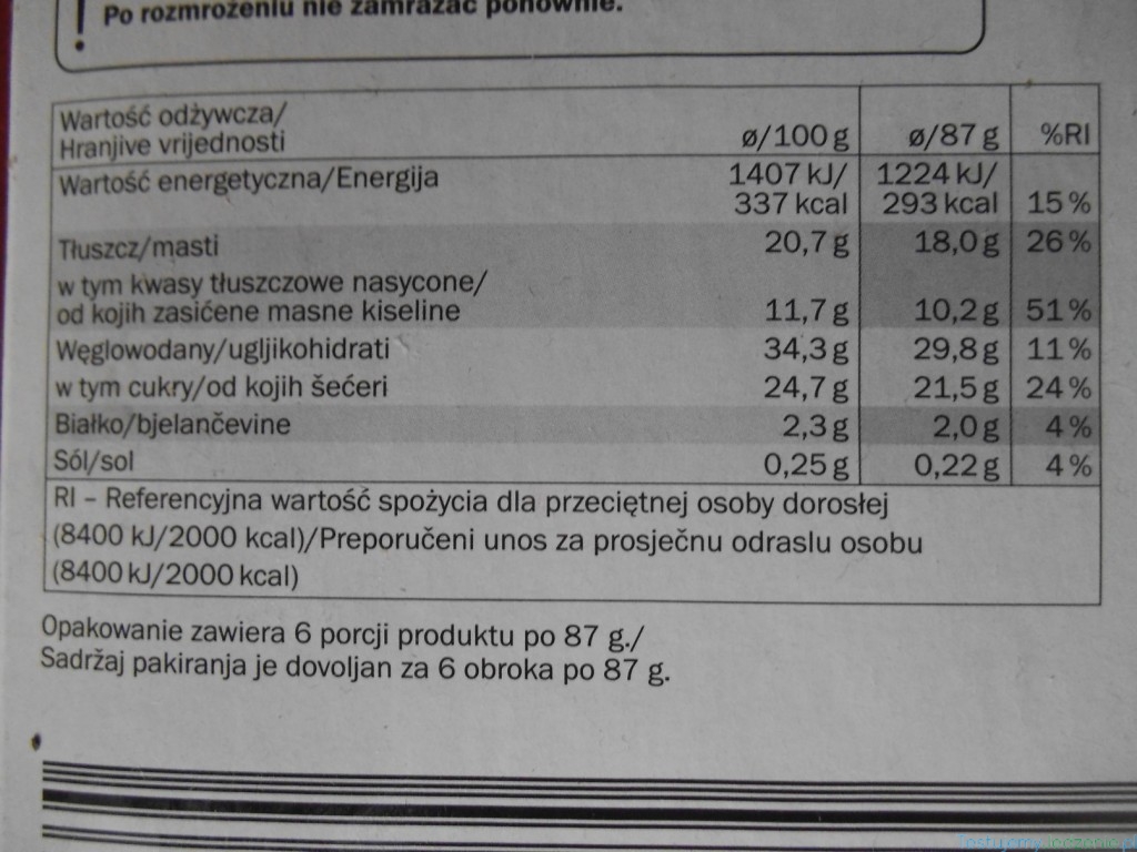 banoffee z lidla wartość odżywcza