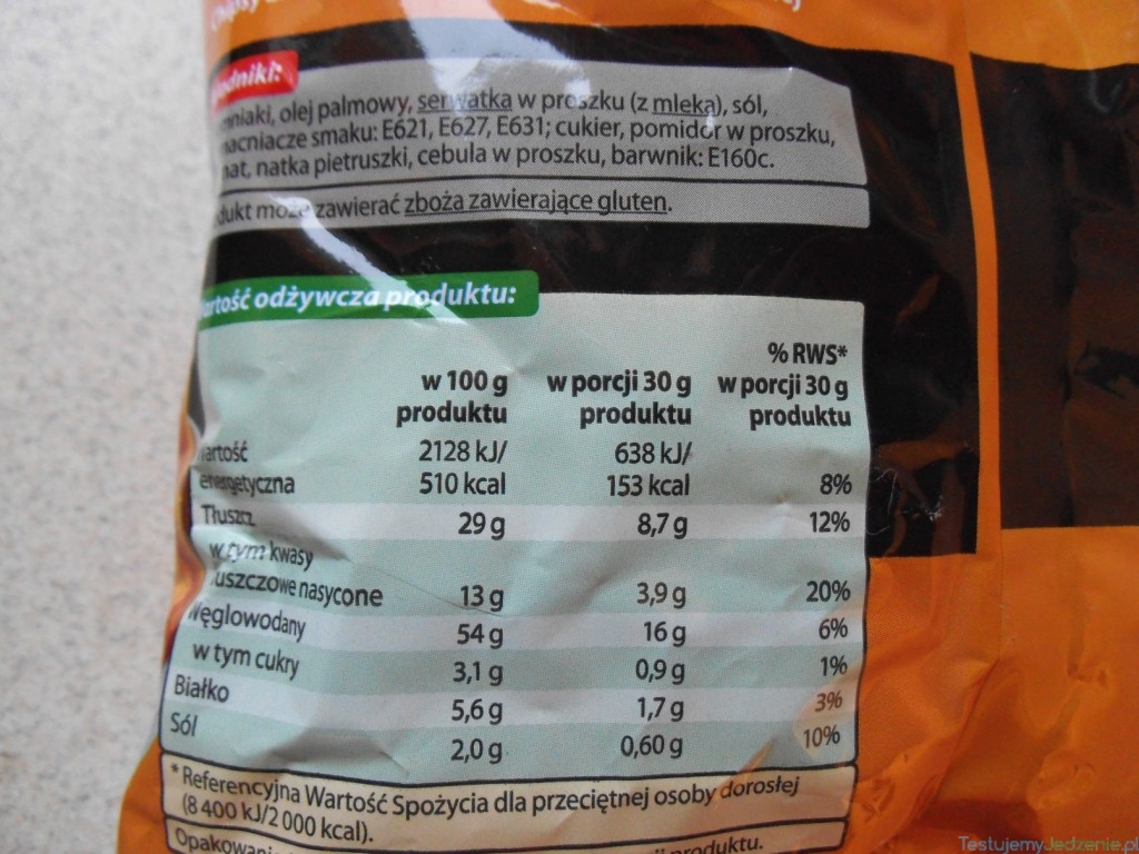 top chips salsa kcal