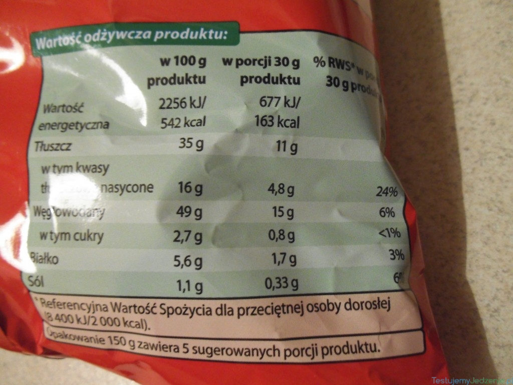 top chips z biedronki kcal