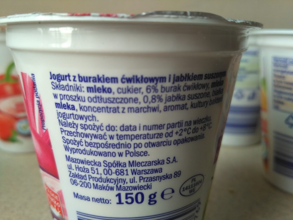 Jogurt Pilos Jabłko i Burak z Lidla