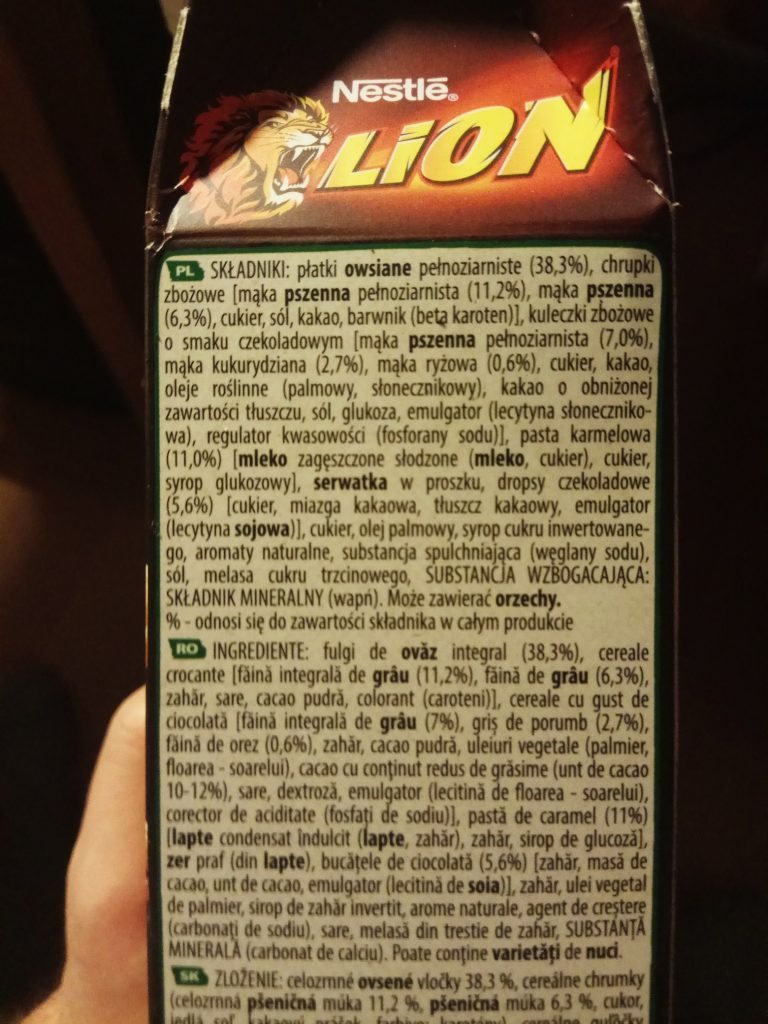skład granola lion