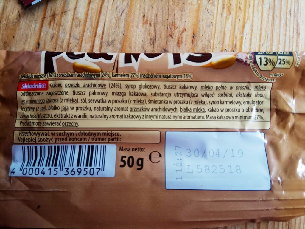 biedronka batonik typu snickers