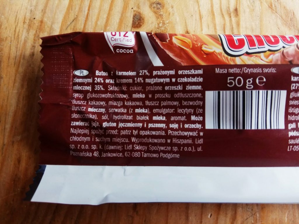 lidl batonik typu snickers