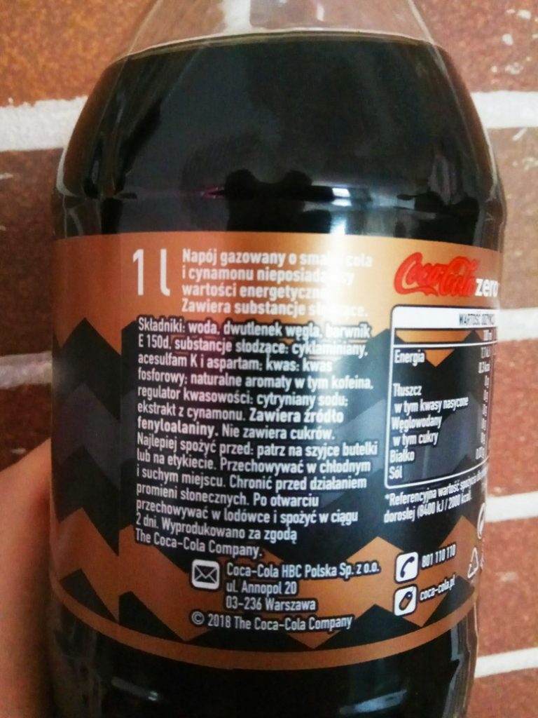 skład coca cola cynamonowa